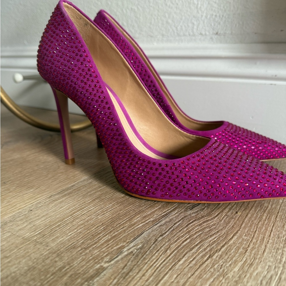 Elegant Pink Studded Women's Heels